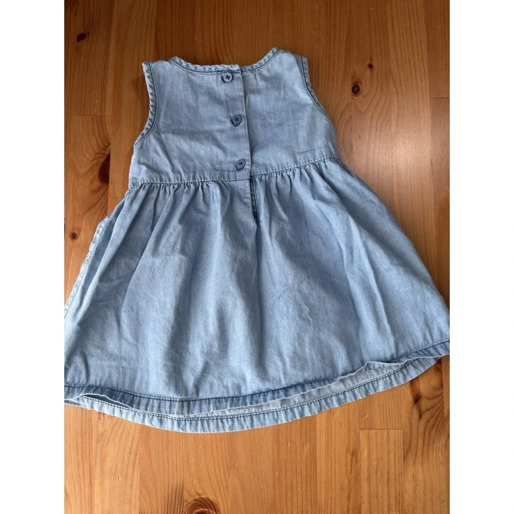 Girls' Gymboree Baby Denim Blue Dress Embroidered Aztec 6-12 Months